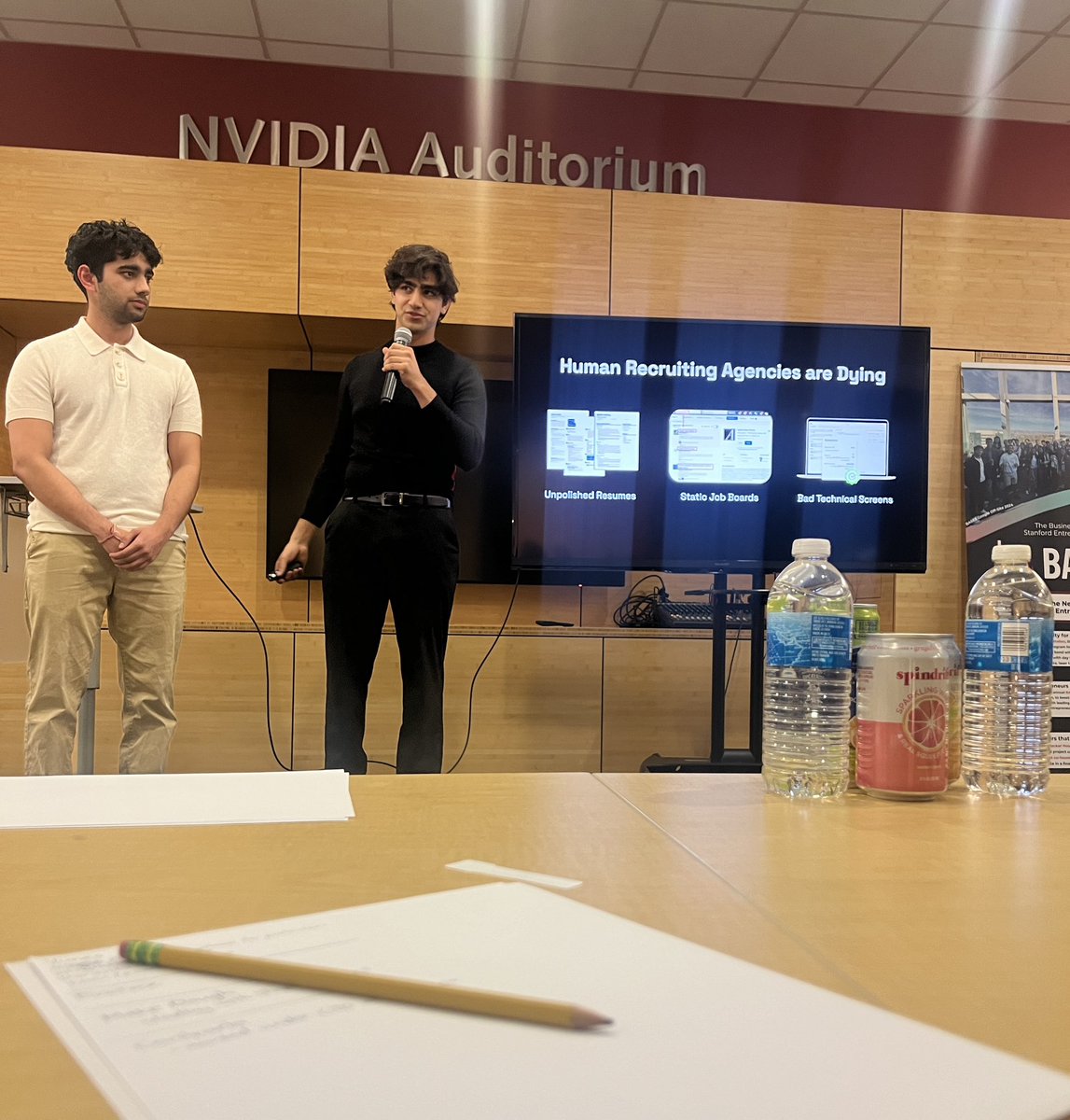 other side of the table @ Stanford BASES finale ln

this competition was the reason i got funding from a T1 in college. so go increase your surface area of luck and pitch more :)