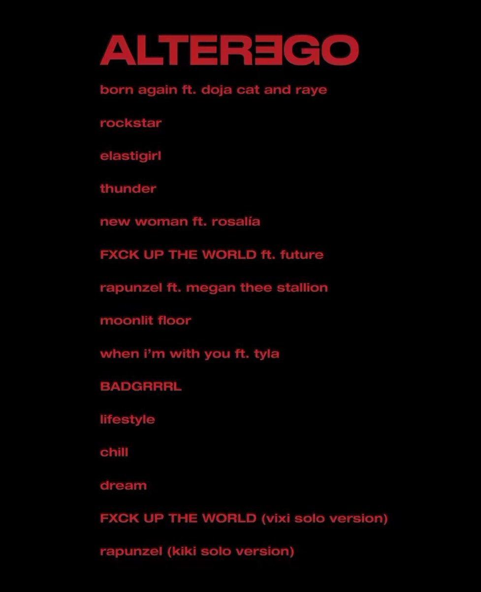 TeamLisaPH's tweet photo. RANK ALTER EGO’S SONGS ACCORDING TO YOUR FAVORITES 👇🏻

💿 Alter Ego Album: https://t.co/NhCgWjJuqB

#LISAxAlterEgo #LISAxFUTW https://t.co/srH0qBrtbv