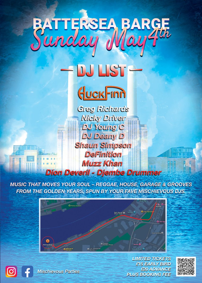Battersea Barge (@batterseabarge) on Twitter photo Mischievous is Back where it all began on Sunday May 4th from 4.30pm! Come join us for some underground shenanigans, taking you back to the old skool #thelegendary <a href="/BatterseaBarge/">Battersea Barge</a>. Tickets skiddle.com/whats-on/Londo… (early bird discount available!) Mischievous is Back where it all began on Sunday May 4th from 4.30pm! Come join us for some underground shenanigans, taking you back to the old skool #thelegendary <a href="/BatterseaBarge/">Battersea Barge</a>. Tickets skiddle.com/whats-on/Londo… (early bird discount available!)