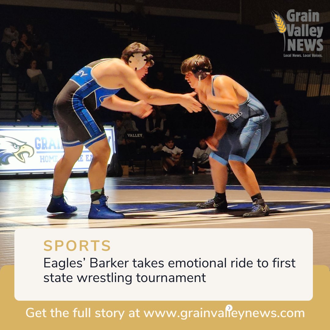 Grain Valley News (@grainvalleynews) on Twitter photo Eagles’ Barker takes emotional ride to first state wrestling tournament
grainvalleynews.com/news/eagles-ba…
Story and photo by <a href="/MSmith2324/">Michael Edward</a> Eagles’ Barker takes emotional ride to first state wrestling tournament
grainvalleynews.com/news/eagles-ba…
Story and photo by <a href="/MSmith2324/">Michael Edward</a>