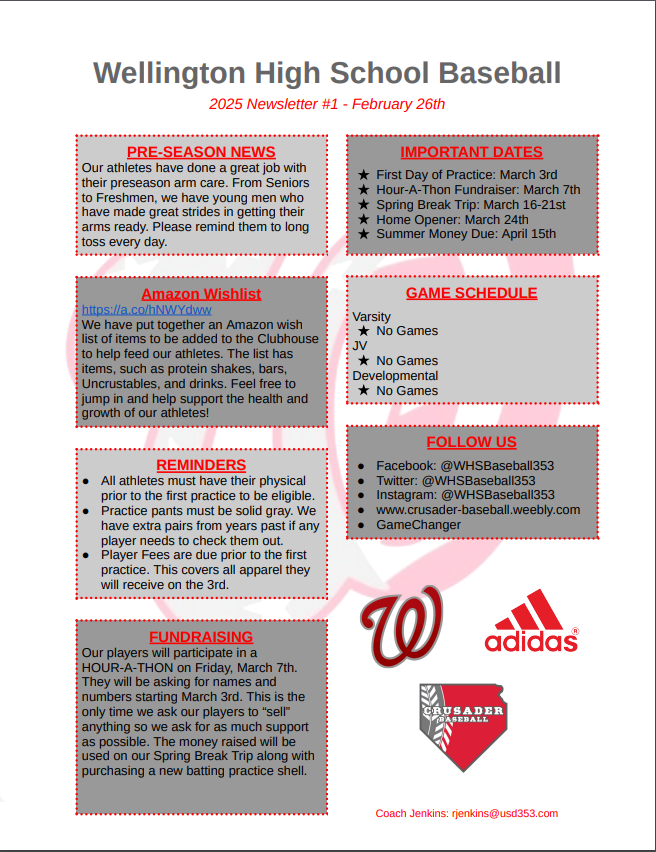 Wellington High School Baseball (@whsbaseball353) on Twitter photo 