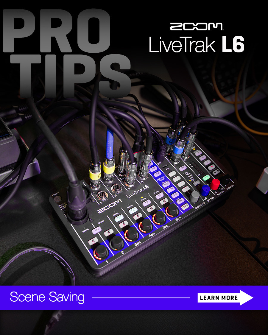 ZoomSoundLab's tweet image. Pro Tip: Save custom mixes with the Scene Saving feature on the LiveTrak L6. 🔊

#zoomsoundlab #audiorecorder #zoomprotips