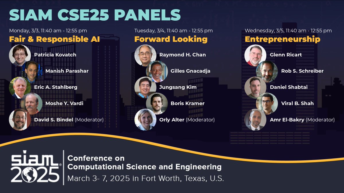Scientific Computing and Imaging Institute (@uusci) on Twitter photo If you're among the 1,750+ people at <a href="/TheSIAMNews/">SIAM</a> Conference on Computational Science & Engineering next week, panels will feature some familiar faces from the U: SCI Director <a href="/parasharmanish/">Manish Parashar</a>, SCI Assoc. Director <a href="/OrlyAlter/">Orly Alter</a> , & computing adjunct faculty <a href="/gricart/">Glenn Ricart</a>. #SIAMCSE25 If you're among the 1,750+ people at <a href="/TheSIAMNews/">SIAM</a> Conference on Computational Science & Engineering next week, panels will feature some familiar faces from the U: SCI Director <a href="/parasharmanish/">Manish Parashar</a>, SCI Assoc. Director <a href="/OrlyAlter/">Orly Alter</a> , & computing adjunct faculty <a href="/gricart/">Glenn Ricart</a>. #SIAMCSE25