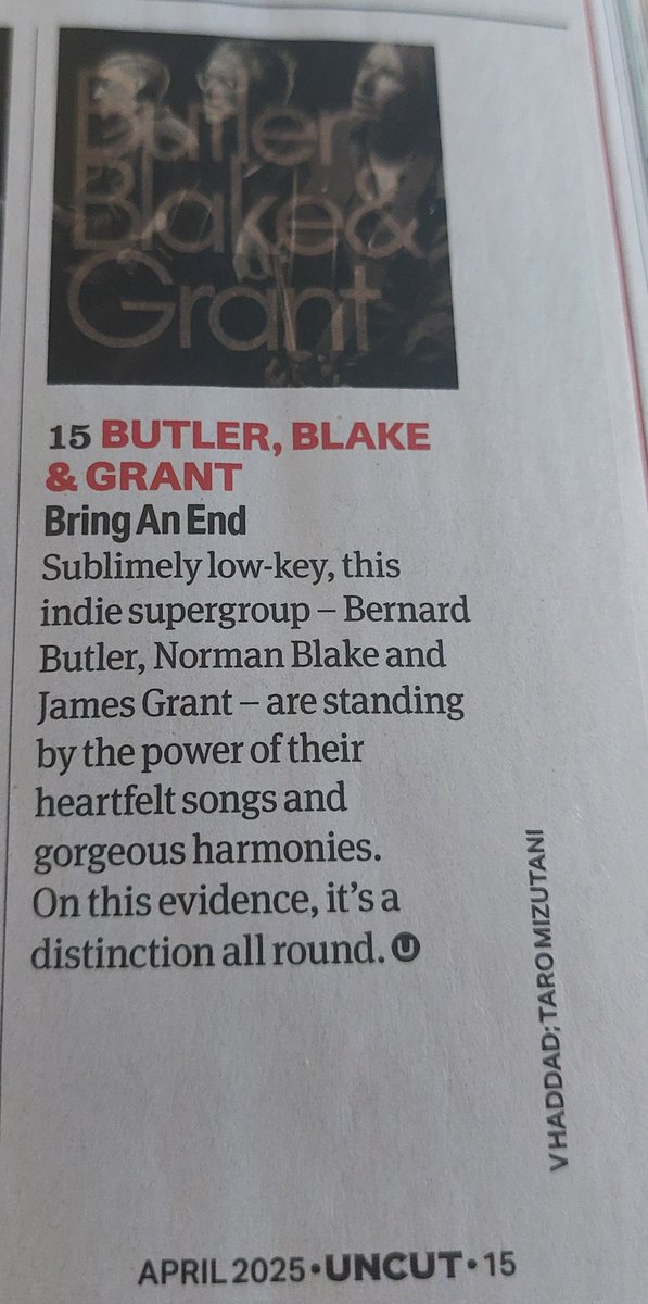 Brian Byrne (@brianhashtag) on Twitter photo Going into my 17th year of subscription to <a href="/uncutmagazine/">Uncut Magazine</a> another great track on the cover CD by <a href="/BBGband/">Butler, Blake & Grant</a> ..8/10 "songwriting supergroup debut in symbiotic style"
<a href="/jamthrawn/">James Grant</a> #NewMusic2025 Going into my 17th year of subscription to <a href="/uncutmagazine/">Uncut Magazine</a> another great track on the cover CD by <a href="/BBGband/">Butler, Blake & Grant</a> ..8/10 "songwriting supergroup debut in symbiotic style"
<a href="/jamthrawn/">James Grant</a> #NewMusic2025
