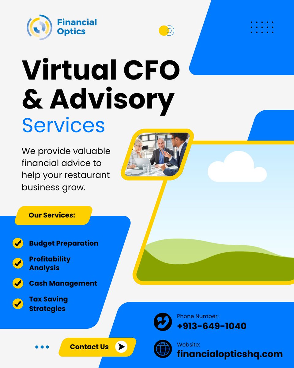 See for yourself the benefits of hiring a virtual CFO and business advisor for your restaurant! Learn more about how our team can make a difference: financialopticshq.com/for-small-busi… #financialoptics #virtualCFO #CFOservices #businessadvisor #resturantCFO
