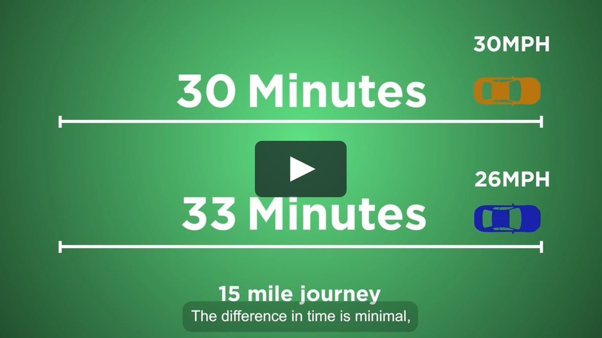 At Kent Connected we understand every journey cannot be made actively, take a look at this short clip to see how little difference it can make to your journey time if you lower your speed

buff.ly/3Z7suL4