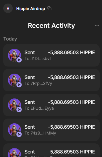 Today's $HIPPIE airdrop sent! 

Like, comment with your Solana address and retweet to be eligible for tomorrow's airdrop ☮️