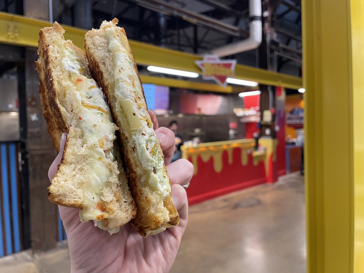 Oh, like The Rolling Stones hit, this one’s a gas, gas, gas! The Jumpin’ Jack Flash: habanero jack, pepper jack, and jalapeño popper cream cheese, crispy fried onions, on toasted sourdough, with a side of sriracha ranch for dipping. Only at Steve’s Meltdown in <a href="/cityfoundrystl/">City Foundry STL</a>