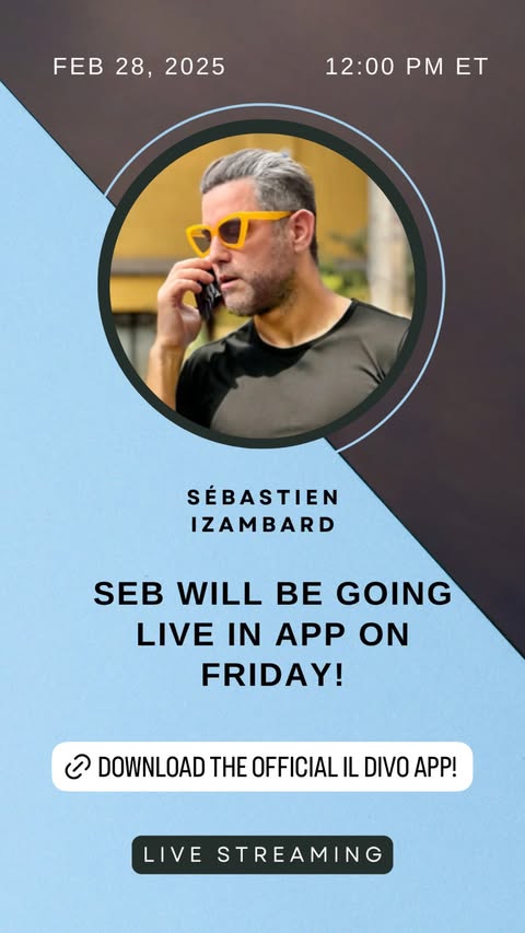 IDForeverChile's tweet photo. IL DIVO 
Sebastien Izambard 
estará en directo 
en la app de ID 
el viernes 28 de febrero 
a las 2pm, hora de Chile 
Fuente: @ildivo https://t.co/vG1a9r0T37