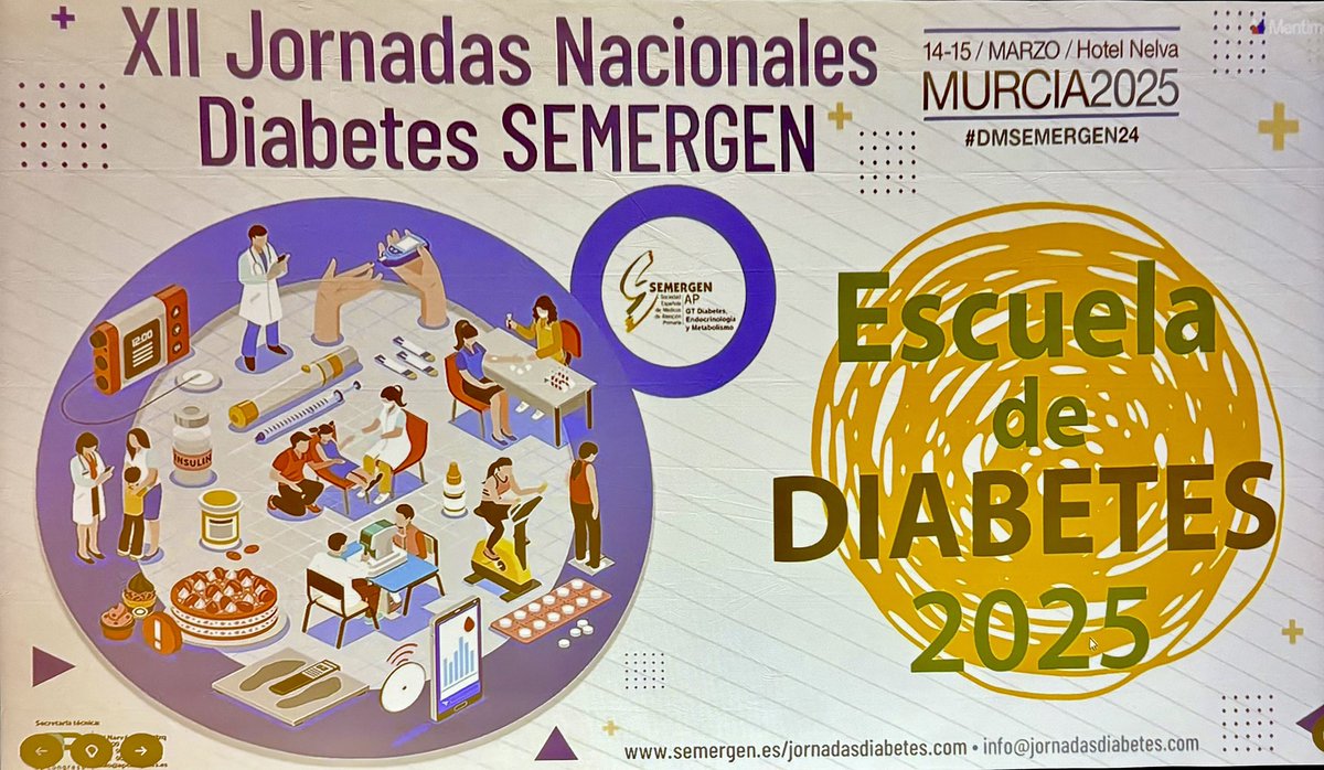 GT Diabetes Semergen (@semergengtdm) on Twitter photo Comienza #DMSEMERGEN25
14 y 15 de marzo
📍Murcia
Empezamos con la Escuela de #Dm
<a href="/SEMERGENap/">SEMERGEN | Médicos de AP #SEMERGEN25</a>
Riesgo CV
Tratamiento
Tecnología… Comienza #DMSEMERGEN25
14 y 15 de marzo
📍Murcia
Empezamos con la Escuela de #Dm
<a href="/SEMERGENap/">SEMERGEN | Médicos de AP #SEMERGEN25</a>
Riesgo CV
Tratamiento
Tecnología…