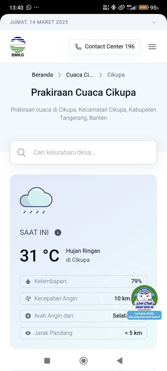 danank_cs's tweet photo. @infoBMKG bisa dipahami bahwa ramalan cuaca adalah referensi.
Tp tolong lah dipercepat improvisasi untuk tingkat akurasinya.

Updated Ramalan: berawan.
(Area sekitar: hujan ringan)

Aktual yg terjadi, hujan DUERESSS. Bahkan, orang awam seperti saya menyebut nya BADAIIII... ���‍♂️🤦‍♂️🤦‍♂️ https://t.co/udY1lK8xGG