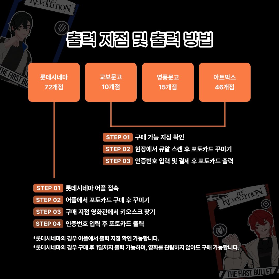 RH_revolution's tweet photo. 【RE:REVOLUTION】
#RE_revolution #RE_THE_FIRST_BULLET

📢 롯데시네마 포토카드 안내
전국 롯데시네마, 교보문고, 영풍문고, 아트박스에서 부대장님의 콘서트 기념 포토카드를 만나보실 수 있습니다!

이벤트 기간 : 3월 15일(토) 00:00~3월 28일(금) 23:59 https://t.co/FEOBjrzd8k