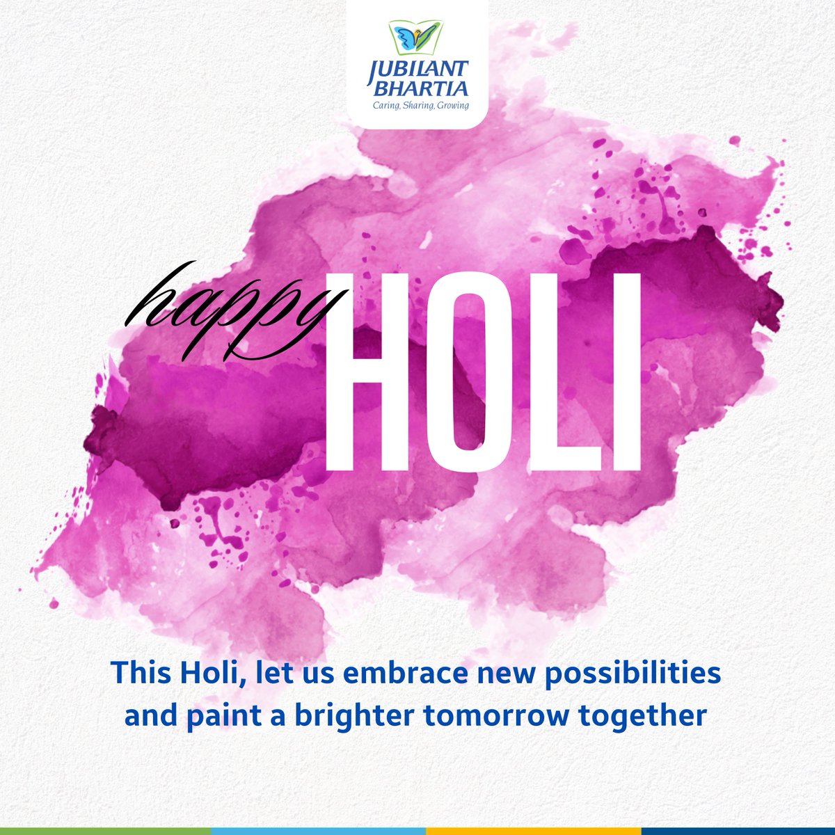 This Holi, let us embrace new possibilities and paint a brighter tomorrow together.

𝗛𝗮𝗽𝗽𝘆 𝗛𝗼𝗹𝗶

#Holi2025 #HappyHoli #Holi #HoliFestival #HoliFestival2025 #HappyHoli2025 #Jubilant #JubilantBhartiaGroup