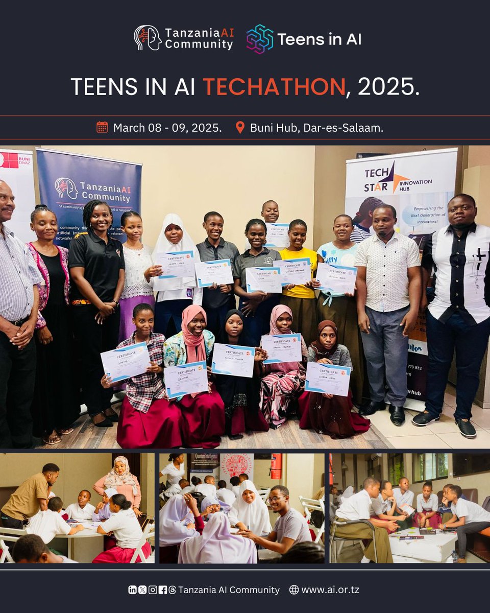Recognizing the importance and necessity of nurturing the next generation of innovators in this space, we were honored to support this year's <a href="/TeensInAI/">teensinai</a> Techathon, locally hosted in Tanzania from March 8th-9th, 2025!

Read more:
linkedin.com/posts/aicommun…

#AIForGood #AICommunityTz