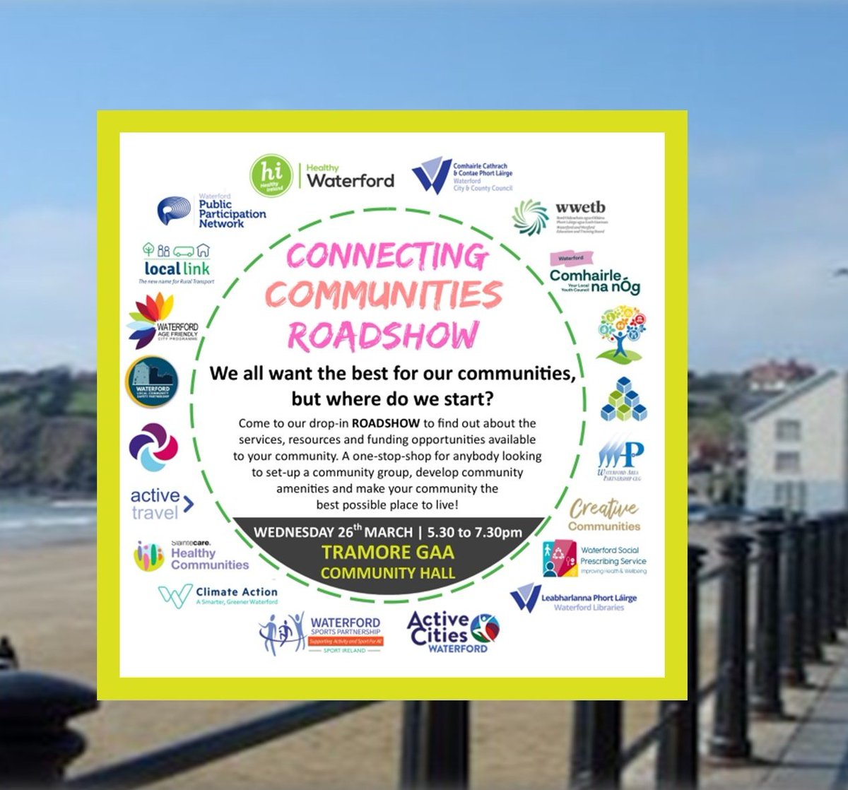 Healthy Waterford (@healthwaterford) on Twitter photo The count down is on for the #ConnectingCommunities night in Tramore. This is not only for local residents but for people in the surrounding environment.
<a href="/WaterfordPPN/">WaterfordPPN</a> The count down is on for the #ConnectingCommunities night in Tramore. This is not only for local residents but for people in the surrounding environment.
<a href="/WaterfordPPN/">WaterfordPPN</a>