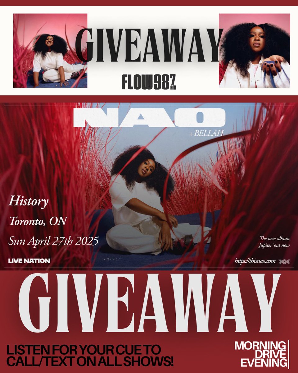You don’t want to miss it! 

We’re giving away tickets to <a href="/thisNAO/">NAO</a> LIVE inside History on April 27th! Be prepared for an incredible night.

Make sure you’re tapped in to the station for your chance to win!