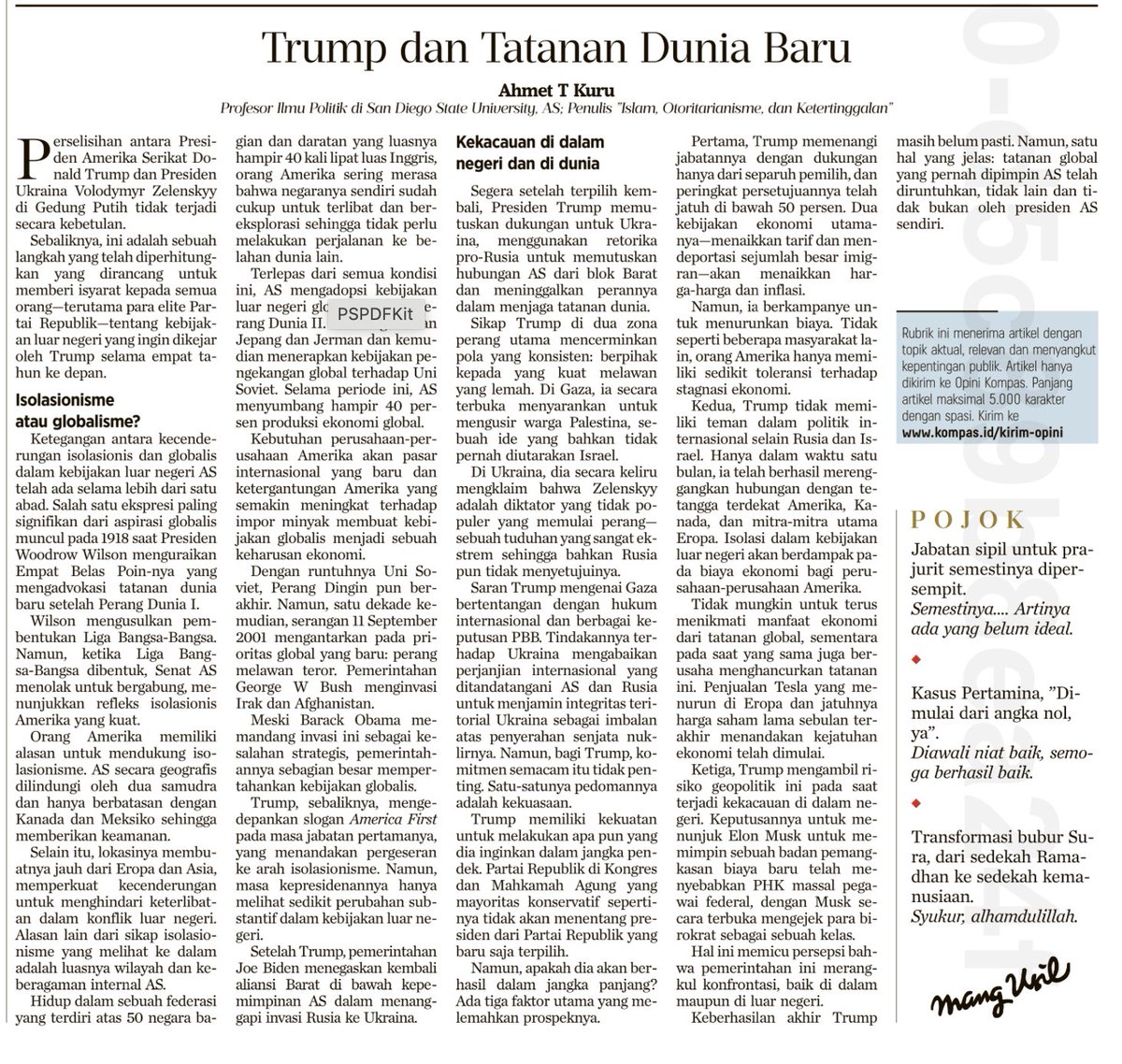 My op-ed on Trump, 3 reasons for his weakness &amp; new world disorder in Indonesia's leading newspaper <a href="/hariankompas/">Harian Kompas</a>
"Trump dan Tatanan Dunia Baru"
kompas.id/artikel/trump-…
English AI: kompas.id/artikel/en-tru…
Thanks editor <a href="/tatisamhadi/">Tati Samhadi</a> &amp; <a href="/ninuk_pambudy/">ninuk pambudy</a>
