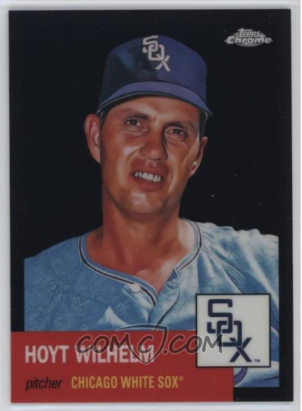 stacksofheroes's tweet image. Just bought my 22nd variation of Hoyt Wilhem from 2022 Topps Chrome Platinum Anniversary on COMC. Pictured are Black (/10), Orange (/25), Gold Wave (/50) and Platinum Toile Cream &amp;amp; Rose Gold (/75) refractors.