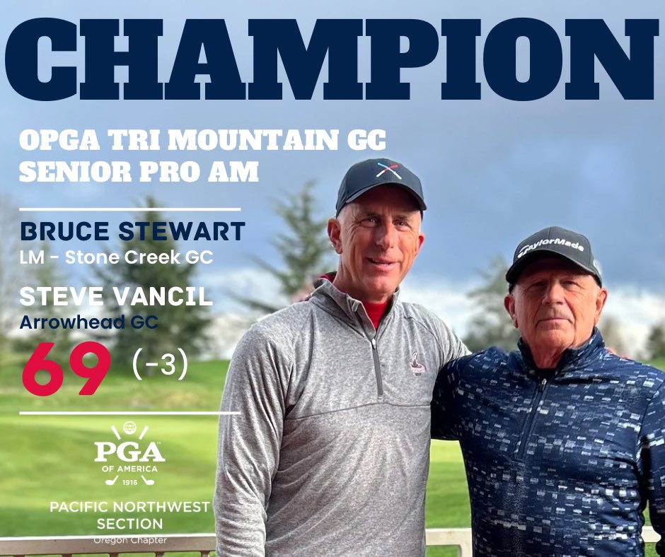 The OPGA Senior Pro Am Series visited Tri Mountain GC. In the professional division, Bruce Stewart from Stone Creek GC and Steve Vancil from Arrowhead GC both delivered remarkable performances, finishing with a score of 69 (-3) and tying for the title of low pro.