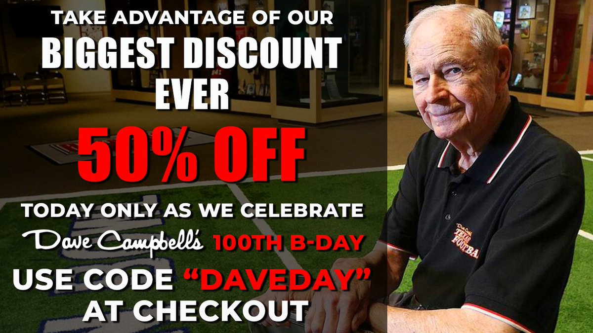 Our biggest deal EVER, in honor of our founder's 100th birthday!

Head to TexasFootball.com/subscribe and use promo code "DAVEDAY" to get 50% OFF an annual subscription which includes exclusive articles, podcasts, data and TexanLive live broadcasts of high school events year-round.