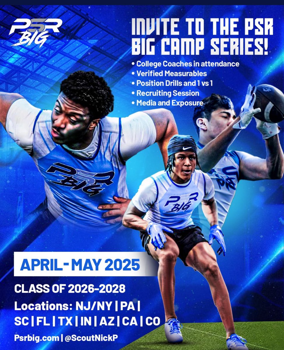 Thank you for the invite <a href="/ScoutNickP/">Coach Nick Pennisi</a> 
Can’t wait to compete!
<a href="/CoachDrob65/">Tyler Drob</a> <a href="/Coach_Cesare/">Dominic Cesare</a> <a href="/CHE_Fball/">Cherry Hill East Football</a>