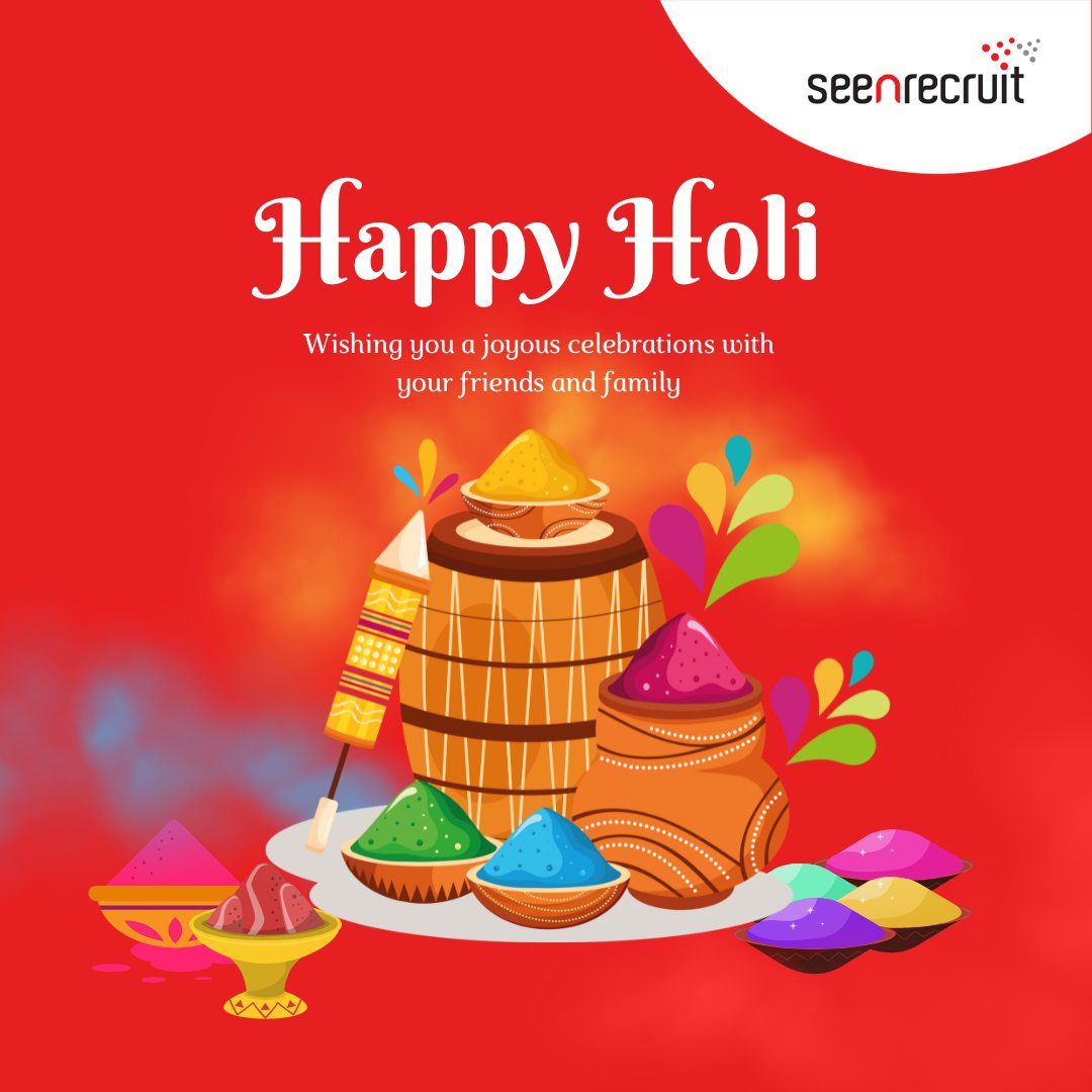 seenrecruit's tweet image. This Holi, let’s celebrate the true colors of teamwork, innovation, and success. 🌈 Here’s to embracing diversity and painting the canvas of 2025 with vibrant achievements! 

#HappyHoli2025 #FestivalOfColors #DiversityAndUnity #seenrecruit #wedowhatfitsyourculture