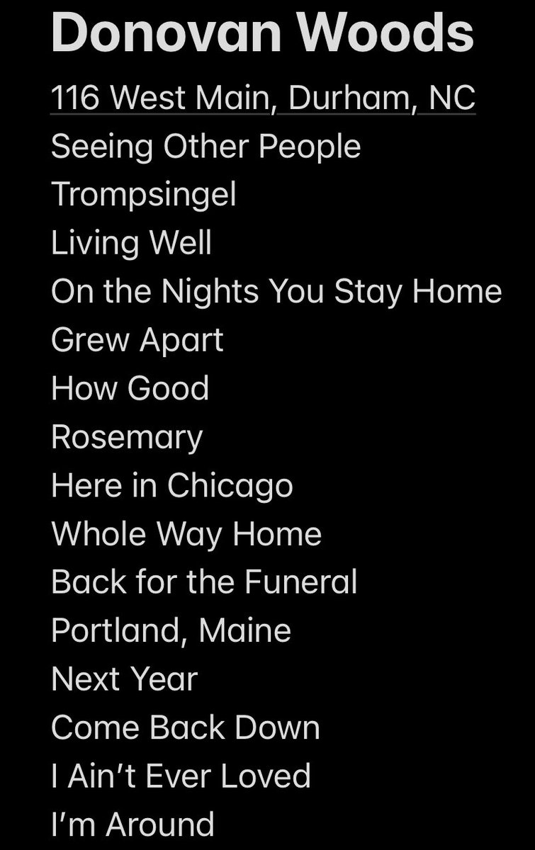 Just show up and kill it, <a href="/DonovanWoods/">Donovan Woods</a>.

The Basement East in Nashville, TN was the most respectful room I’ve ever been in. Not a peep.

Drove eight hours for this set. Would do it again.