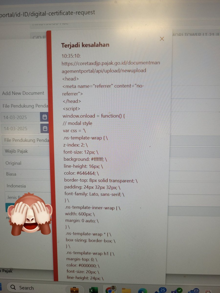 utchu_1995's tweet photo. Nanya ke @kring_pajak kenapa terjadi kesalahan, tp jawabannya malah tidak ada informasi terkait notifikasi yg muncul.
Terus gw harus gimana ? https://t.co/9Be93FWXOB