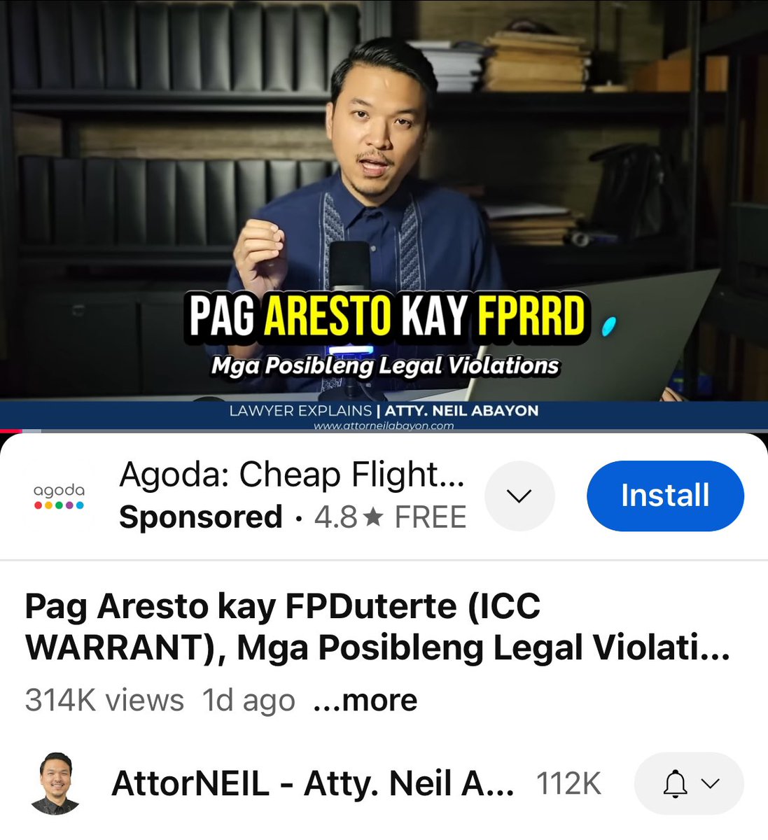 Jjcruz2's tweet photo. ‘PAG ARESTO KAY FPRRD’
Possible Legal Violations⚠️⛔️
Lawyer Explains | Atty. Neil Abayon /ctto
#Duterte #Article59 #ICC

[WATCH 📹]
https://t.co/cNcLLHQDvW https://t.co/vfBXS5SEzB