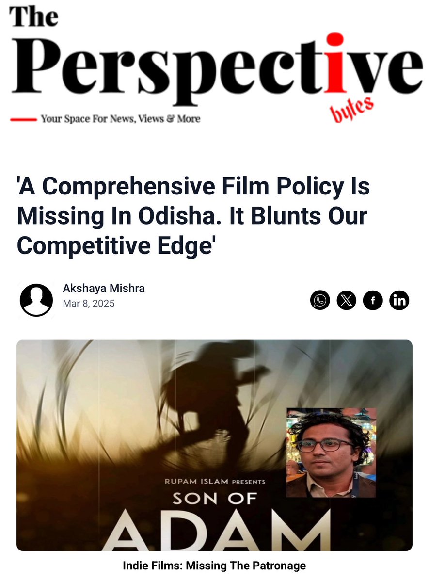 Swastik Choudhury (@svastik_arts) on Twitter photo Sharing the 4th part of my QnA series with senior editor Akshaya Mishra Sir. Really thankful to him for this in depth conversation. The entire QnA series is published in <a href="/thepbdesk/">Perspectivebytes</a>
🔗 - tinyurl.com/mtp2zxr3
#odiacinema #indiefilms #swastikarthouse #theperspectivebytes Sharing the 4th part of my QnA series with senior editor Akshaya Mishra Sir. Really thankful to him for this in depth conversation. The entire QnA series is published in <a href="/thepbdesk/">Perspectivebytes</a>
🔗 - tinyurl.com/mtp2zxr3
#odiacinema #indiefilms #swastikarthouse #theperspectivebytes