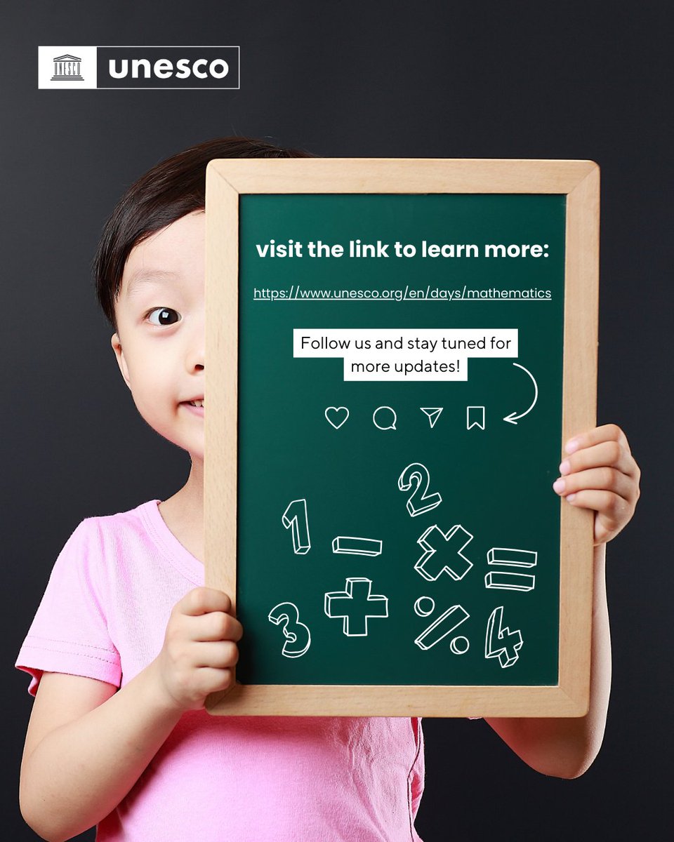 unescojakarta's tweet photo. 🎉 Happy #MathsDay! 🎲🔢
Math is everywhere—powering science, tech, AI, disaster prediction & even art! It shapes our world in ways we don’t always see.
Celebrate with us & learn more: 🔗 https://t.co/xRgUGibYbX
#MathematicsEverywhere https://t.co/GSlclNN6SX