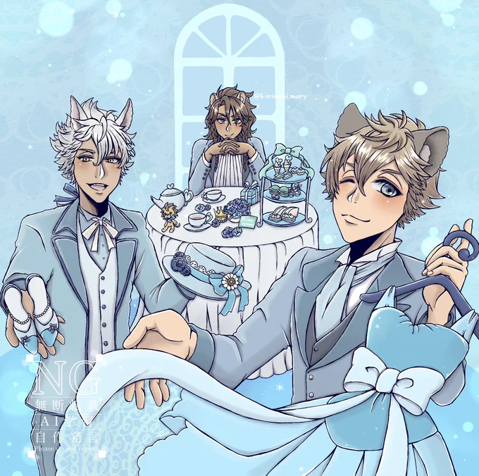 Happy White day #ツイステファンアート のお.も.て.な.し 朝あげたレオ監ちゃんがWDぽくないので再掲