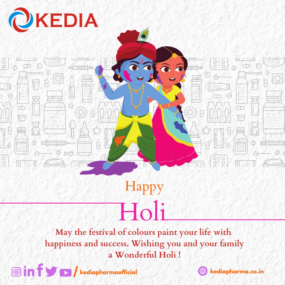 KediaPharma's tweet photo. Wishing you a colourful Happy Holi ! https://t.co/mcg0tVzvgm