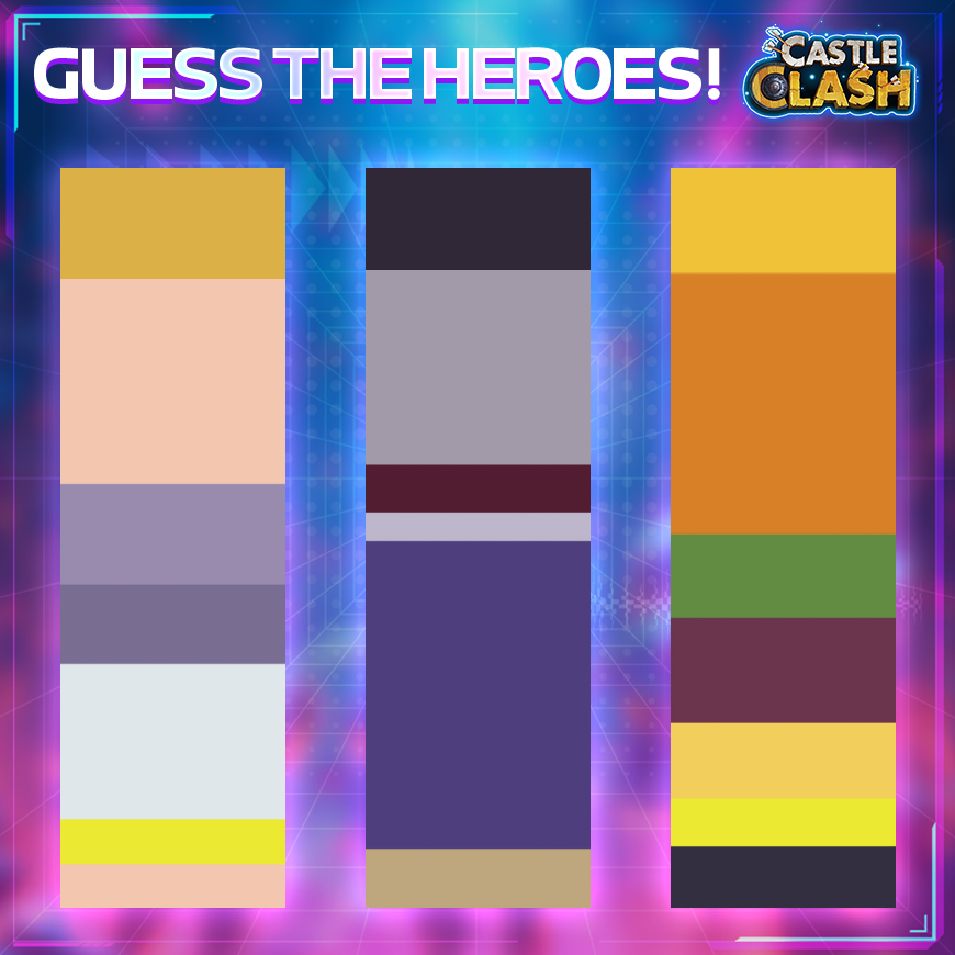 Can you tell which heroes these are based solely on their color palettes?

#castleclash