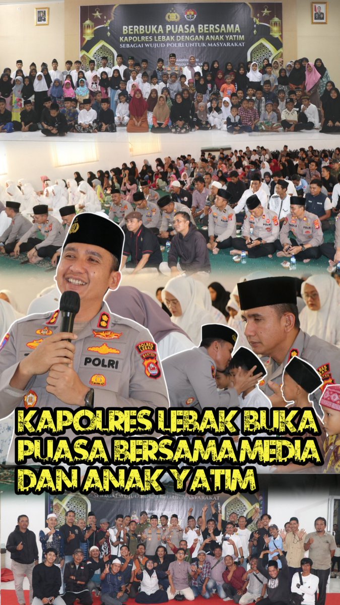 lebak_polres's tweet photo. Perkuat Sinergi, Kapolres Lebak AKBP Herfio Zaki, SIK, MH gelar Buka Puasa Bersama Media dan Anak Yatim https://t.co/GhBi2DGCli