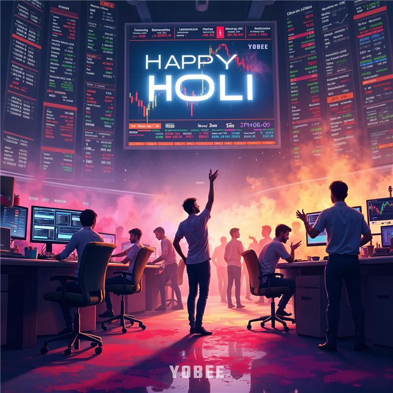 YobeeHQ's tweet photo. Wishing you a vibrant and prosperous Holi filled with colorful opportunities and successful trades ahead!  #Yobee #happyholi #stockmarketindia https://t.co/4HC8AE02Ly