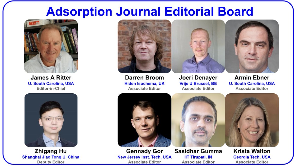 The Society's flagship journal, Adsorption—The Journal of the International Adsorption Society—has appointed new associate editors with diverse expertise. The society acknowledges their contributions.

Do  submit your articles to the journal:

link.springer.com/journal/10450