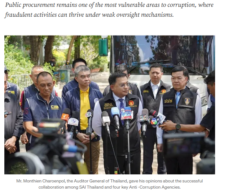 Fraud in Thai public contracts caused a 2.79M THB loss. 7 officials falsified documents but were exposed through SAO &amp; anti-corruption agency collaboration. Under AG <a href="/berm_SAO/">monthien SAO</a>, preventive auditing ensures accountability.

More: bit.ly/4hAx8Jk
Article by <a href="/SunSutthi/">Sutthi Sun</a>