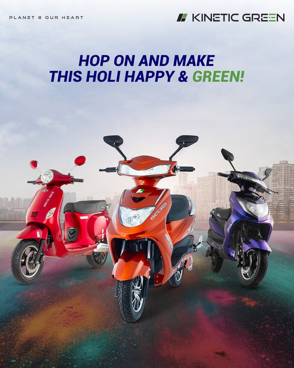 R̶a̶n̶g̶b̶a̶r̶s̶e̶ Only green rang barse this holi!

#kineticgreen #evscooter #sustainability #happyholi #holi2025