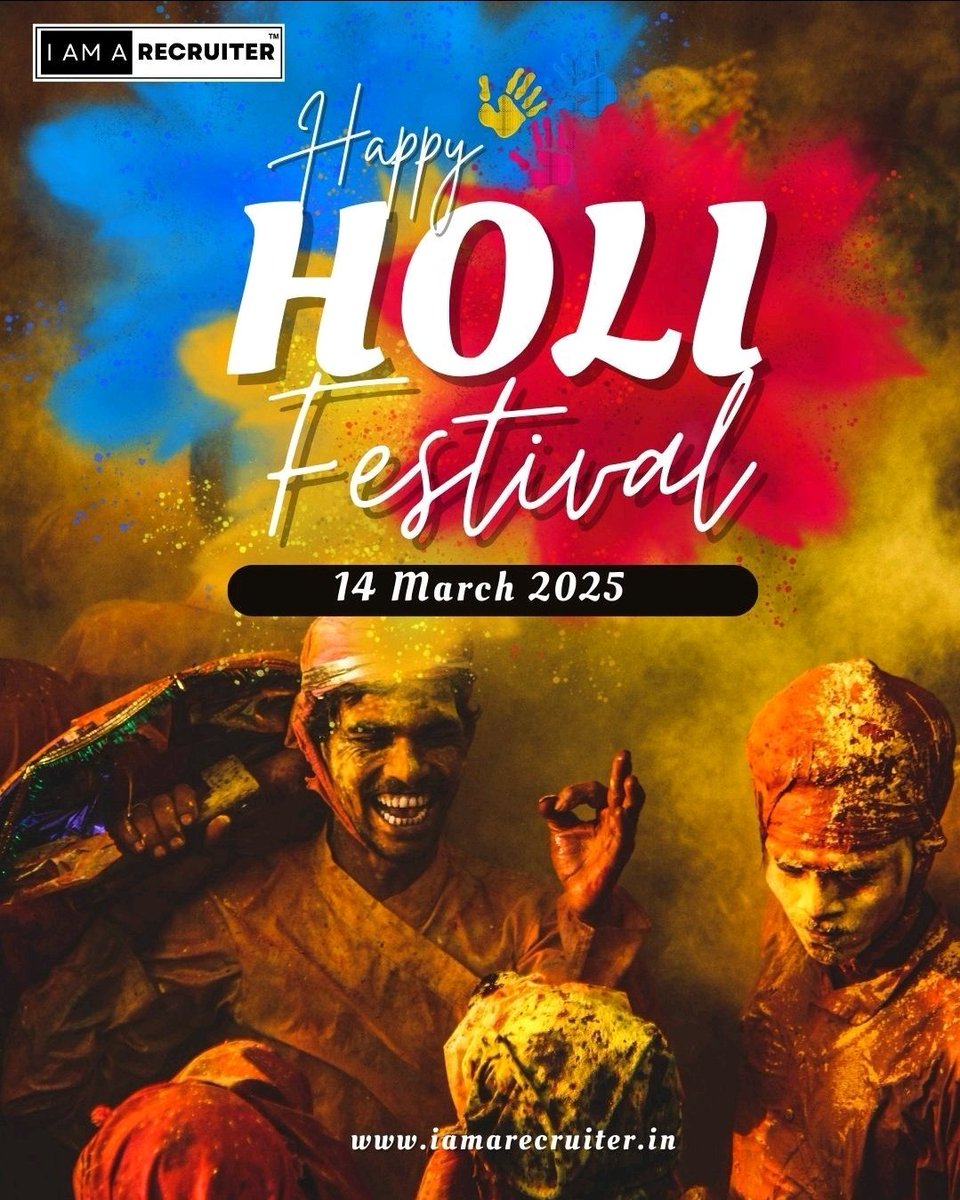 🎉 Happy Holi, everyone from I AM A RECRUITER™ ! 🎉 Let's splash some color on the amazing story of how we find jobs, especially here in India! 🌈✨

#HappyHoli #RecruitmentEvolution #IndiaJobs #DigitalIndia #iamarecruiter 😊🎉🌈✨