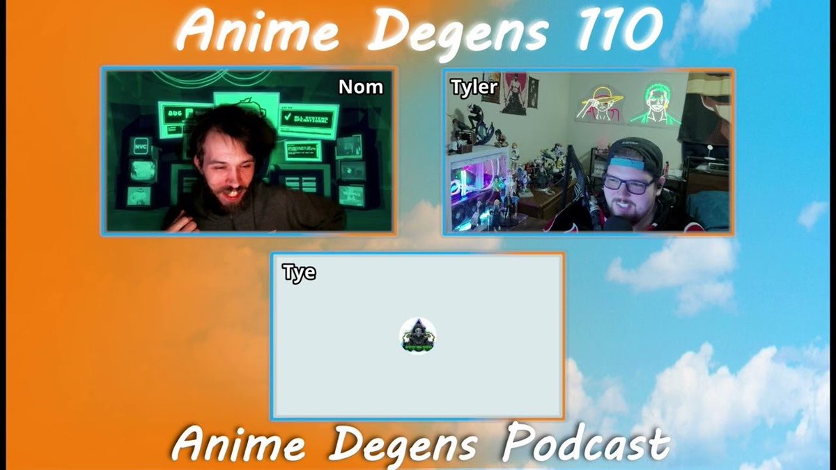 ** New Podcast Episode **

Anime Degens Ep. 110: Anime For The Feels Feat. Tye

We’re recommending some anime based on feelings, moods &amp; vibes! 

Spotify (Video) - tinyurl.com/Ad110sp
Apple- tinyurl.com/Ad110ap
YouTube (Video)- youtu.be/tg5n3saixFc
Discord-