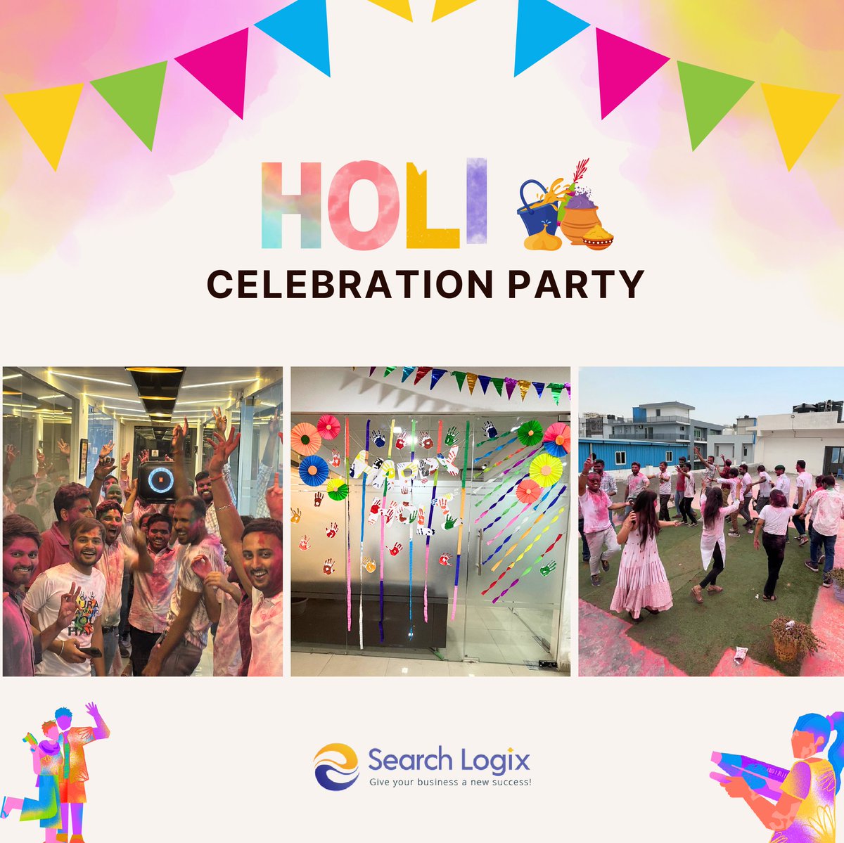 esearchlogix's tweet photo. Colors, Colleagues &amp; Cheers! 🌈✨ Turning the office into a splash of joy and laughter! 💼🎭 HAPPY HOLI🤩 

#WorkHardPlayHoli #OfficeWaliMasti #esearchlogix https://t.co/RwCJdiAowI