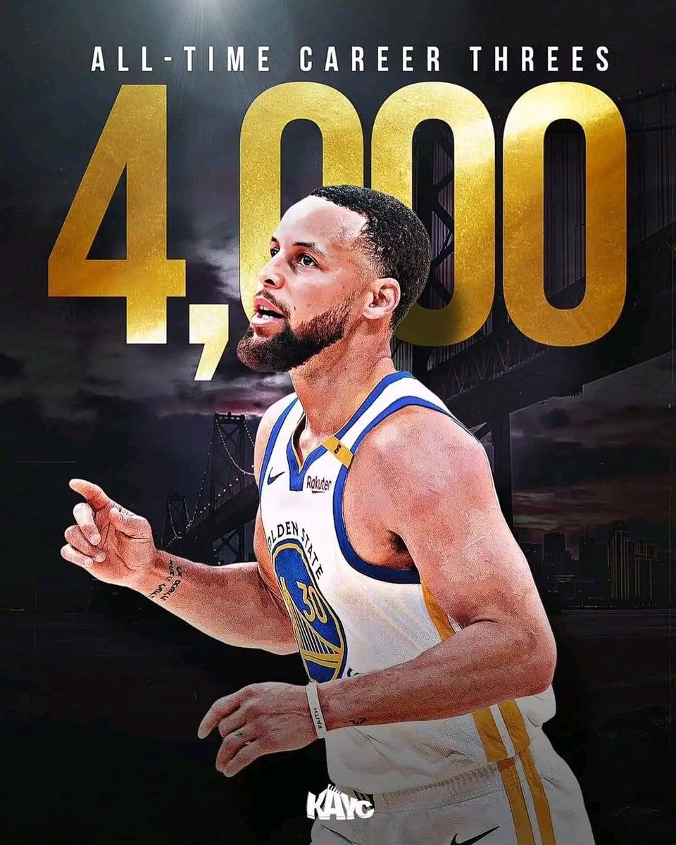 GoldenStat70782's tweet photo. 🚨BREAKING: Stephen Curry made it to 4,000 3PM !!!! 🔥🙌

Lets GOOOOO !!!!! https://t.co/g4yb4VT6Nu