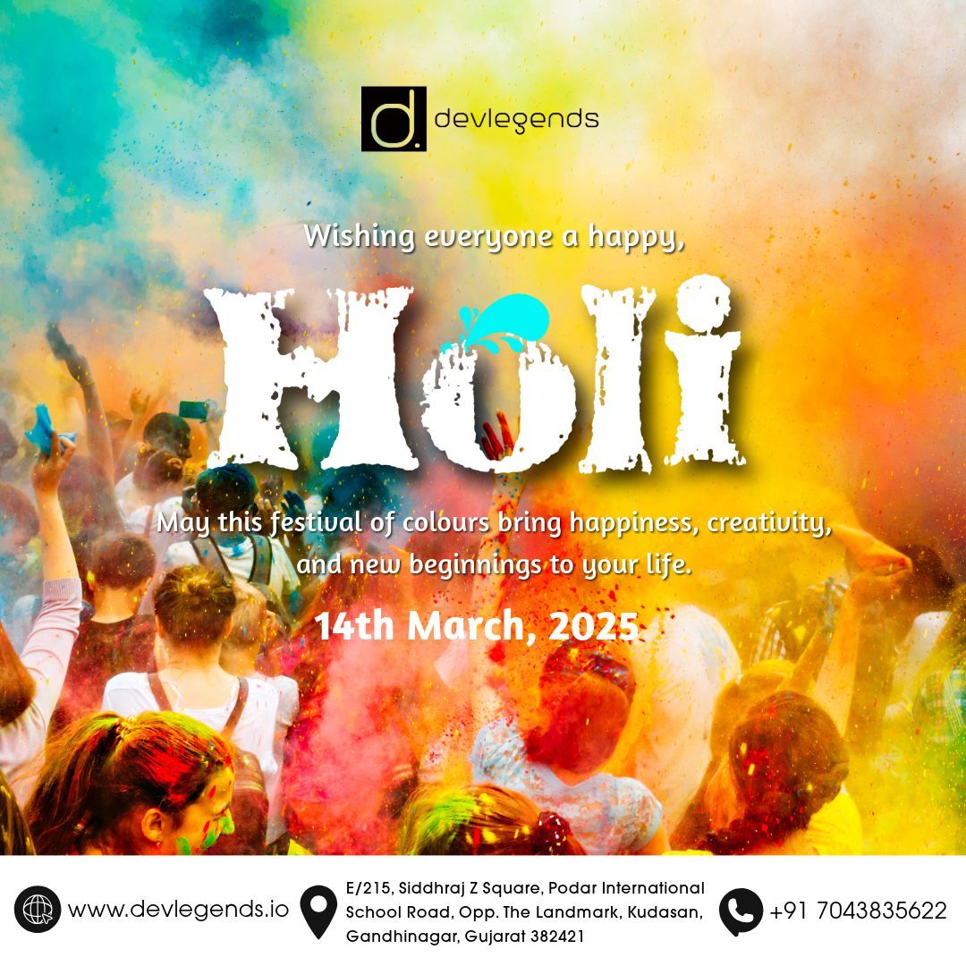 devlegendstech's tweet image. Wishing everyone a vibrant and joyful Holi! 🌈 🎉🎨
May this festival of colours bring happiness, creativity, and new beginnings to your life.✨ 
#Holi #happyHoli2025 #Holi2025 #dhuleti #FestivalOfColors #HoliCelebration #CelebrateHoli #HoliVibes #HoliHai #HoliFestival