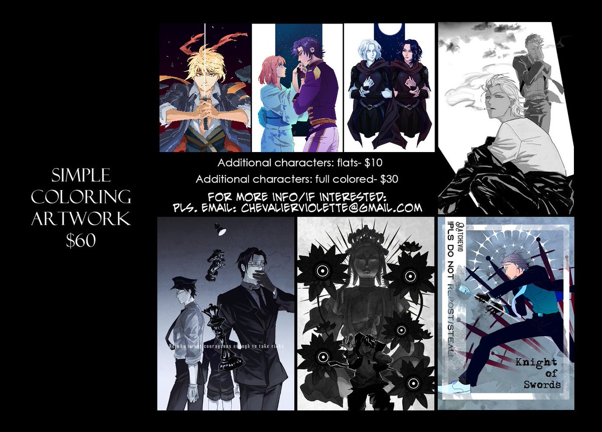 katchevio's tweet image. ✨Commission Info Updates ✨
NEW TIER: SKETCH/LINEART. Please check in the replies ^^
Ukiyo-E can go for any fandom. I enjoy making them.^^ actually any fandom, as long as there are refs. I am looking forward to drawing more for everyone soon.^^
Thank you so much, guys.💙