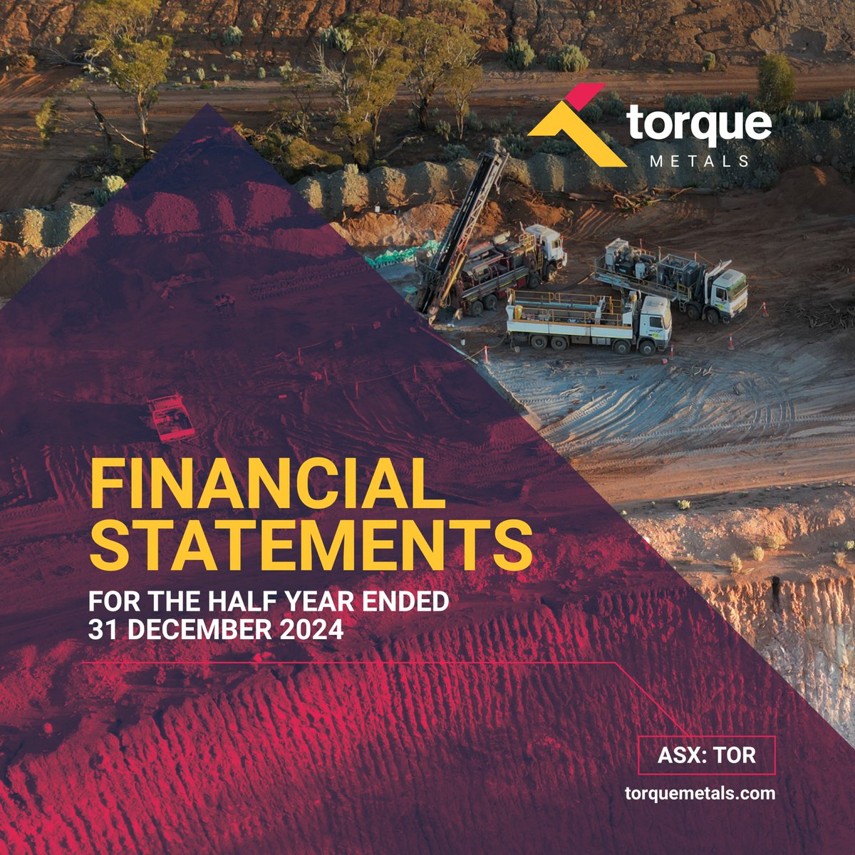 $TOR is pleased to share a report for the half year ended 31 Dec 24; where exploration at the #ParisGoldProject culminated in a 250koz @ 3.1 g/t Au MRE. Paris remains our focus, building knowledge on structures &amp; possible linkages between deposits.

More: bit.ly/4244ADv