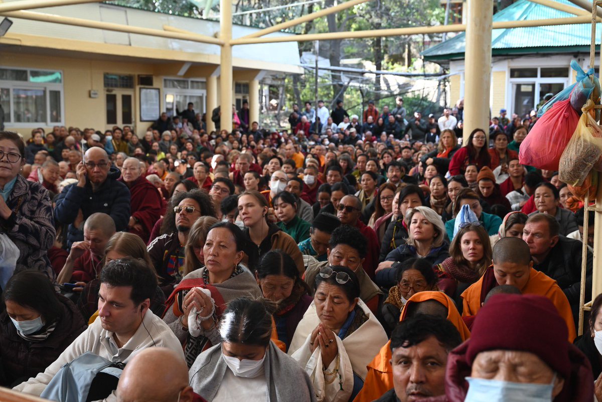 CTA_TibetdotNet's tweet photo. On the occasion of Chotrul Duechen (Day of Offerings, 15th day of the 1st Tibetan month), His Holiness the 14th Dalai Lama gave a short general teaching from the Jataka Tales (Life Stories of the Buddha) at Thekchen Choeling Tsuglakhang in Dharamshala on 14 March 2025. https://t.co/EKkO2znBHO