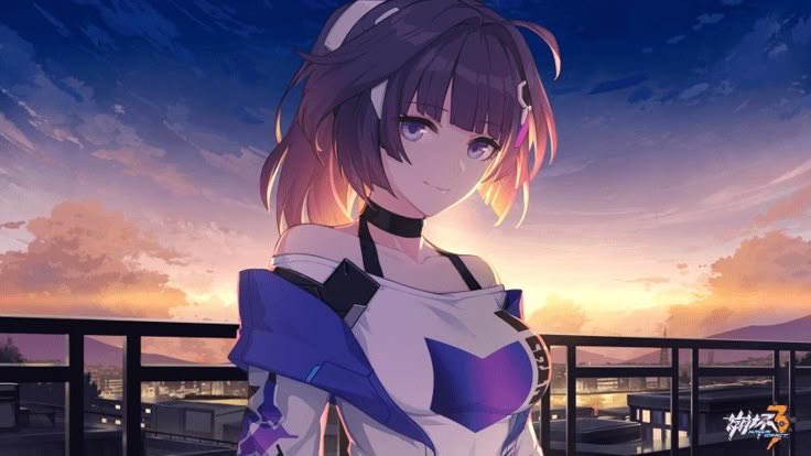 queenofvoid's tweet image. The sunset marks another day gone… yet some things remain unchanged, don’t they?” ☀️⚡

#RaidenMei #HonkaiImpact3rd #TwilightReflections