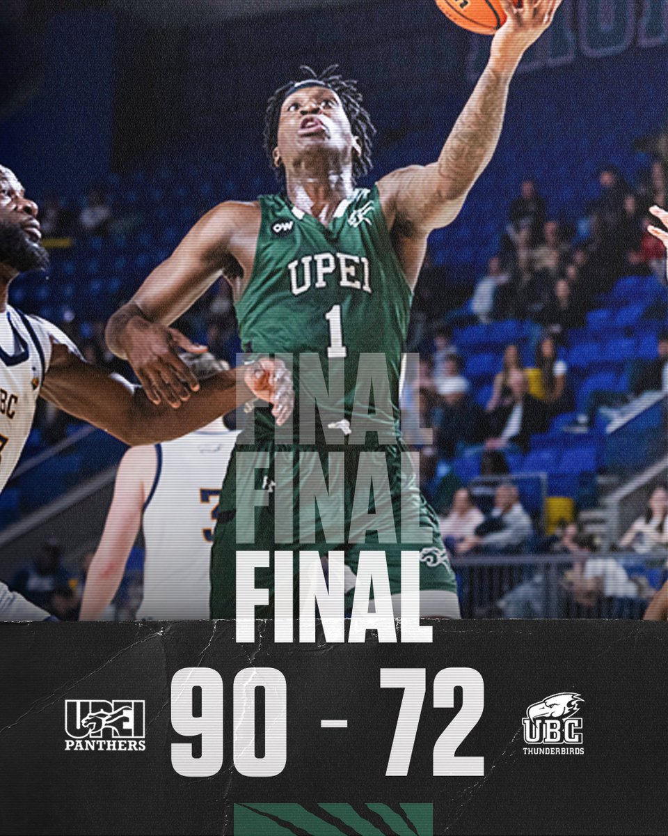 UPEI Men's Basketball (@upeimbasketball) on Twitter photo FINAL | #Panthers 90 – <a href="/ubctbirds/">UBC Thunderbirds</a> 72
SEMIFINAL BOUND!
SCOTT – 21 pts, 8-12 FG, 7 reb, 3 stl, 1 blk
BERMEJO – 19 pts, 8-13 FG, 9 reb, 7 stl, 5 ast
THOMPSON – 15 pts, 6 ast, 4 reb, 1 stl
D. GONZALEZ LONGARELA – 10 pts, 8 reb, 4 stl, 1 blk
#GoPanthersGo | #Basketball | #Champions FINAL | #Panthers 90 – <a href="/ubctbirds/">UBC Thunderbirds</a> 72
SEMIFINAL BOUND!
SCOTT – 21 pts, 8-12 FG, 7 reb, 3 stl, 1 blk
BERMEJO – 19 pts, 8-13 FG, 9 reb, 7 stl, 5 ast
THOMPSON – 15 pts, 6 ast, 4 reb, 1 stl
D. GONZALEZ LONGARELA – 10 pts, 8 reb, 4 stl, 1 blk
#GoPanthersGo | #Basketball | #Champions