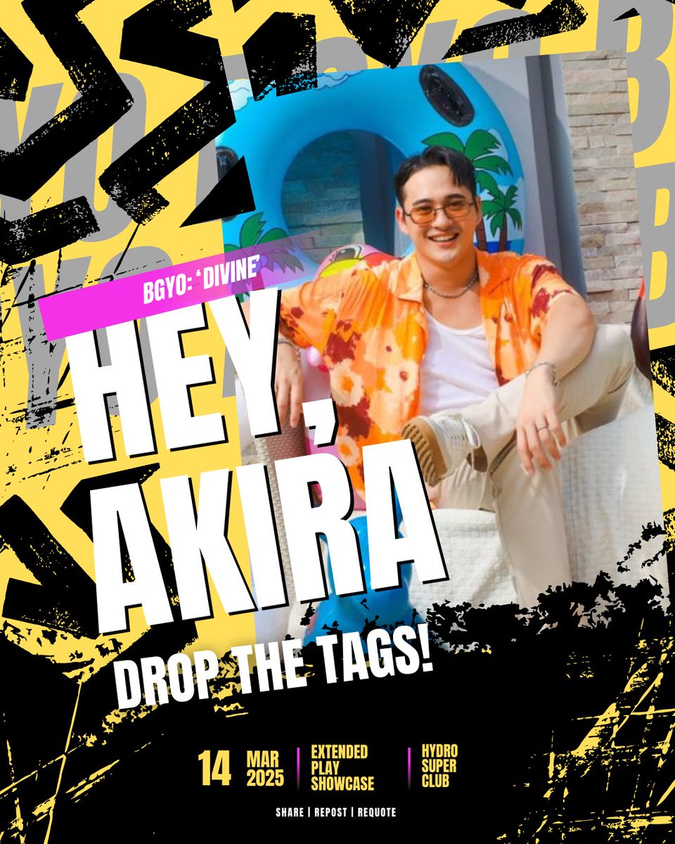 HYPE THE PARTY FOR Akira!

Who’s here going all out for Akira?

If you are, please drop “You are so divine, Gelo!” with his best pic and the tags!

EPic BGYO PARTY

#BGYOEPShowcase
#BGYO <a href="/bgyo_ph/">BGYO_PH</a>